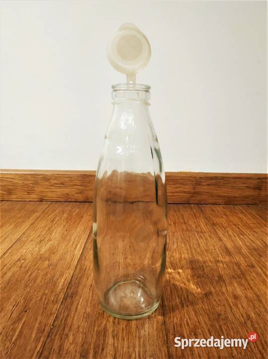 Butelka mleku z PRL 1 L vintage Łódź