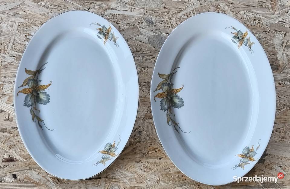 Kolekcjonerskie duże półmiski owalne porcelanowe Paskudy sprzedam