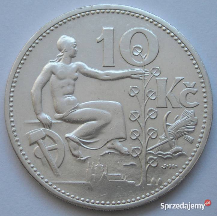 CZECHOSŁOWACJA 10 KORON 1932 KOBIETA Z DRZEWKIEM Łódź sprzedam