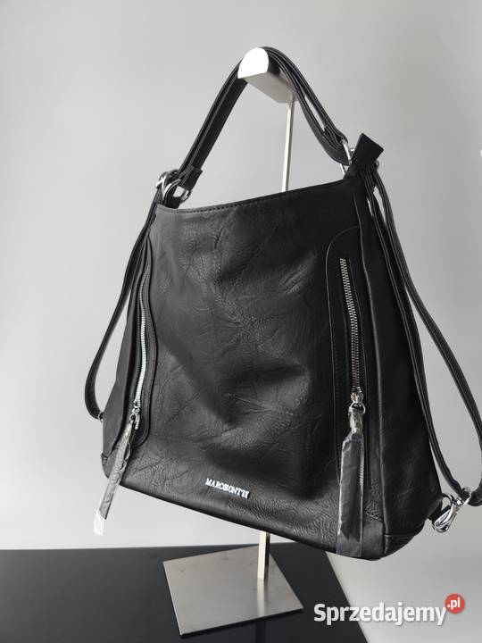 Czarna torebka z funkcją plecaka mieści A4 małopolskie Trzebinia