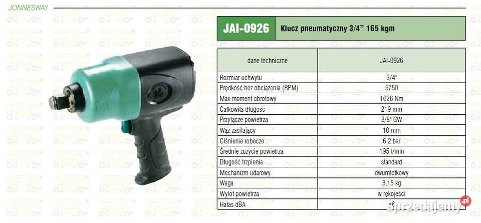 Szlifierka pneumatyczna prosta JAG1105M firmy Bielsko-Biała