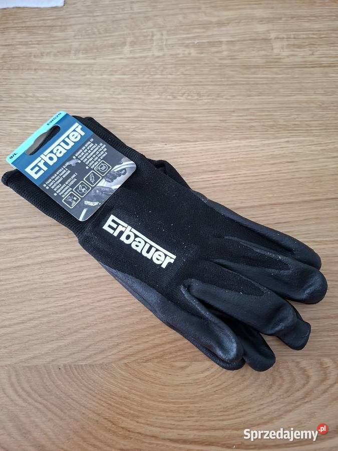 Nowe ekawice czarne nitrylowe Erbauer