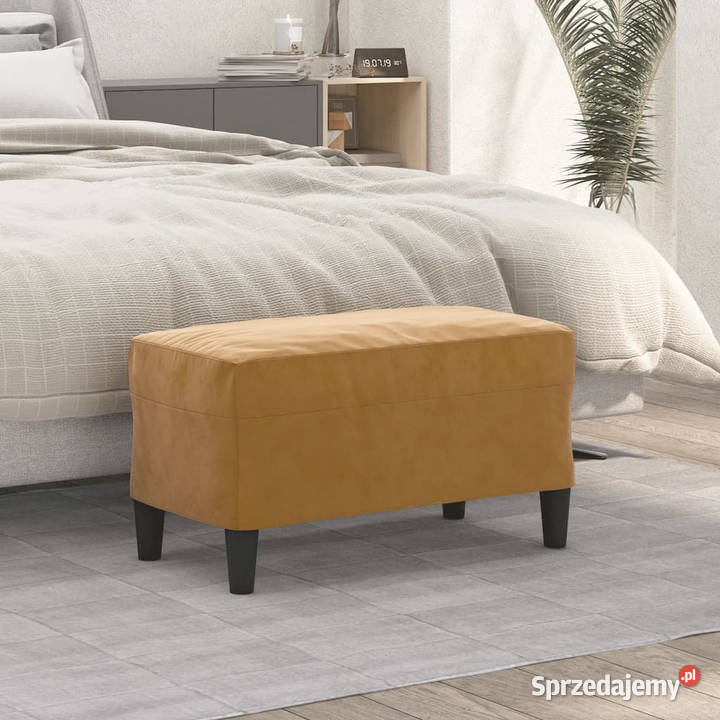 Ławka brązowy 70x35x41 tapicerowana aksamitem sprzedam