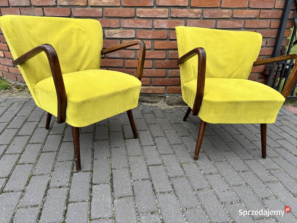 Fotel klubowy patyczak art deco vintage prl Sulbiny