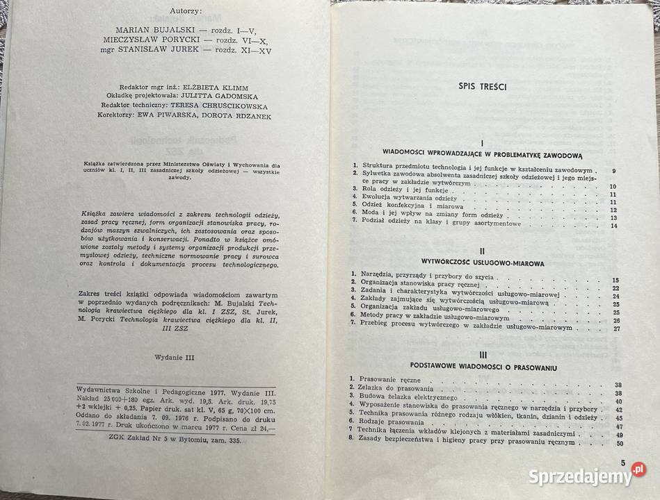 Krawiectwo Bujalski js technika, nauki techniczne Żabieniec sprzedam
