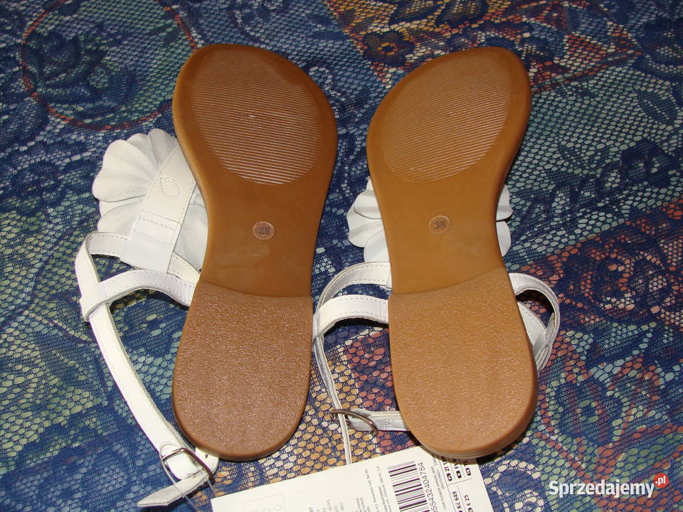 nowe białe sandały skóra naturalna Łódź