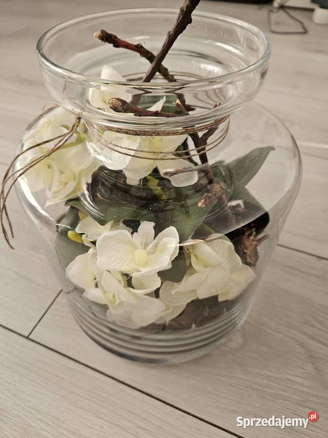 Słój ze storczykirm sztucznym Sztuczne kwiaty i owoce