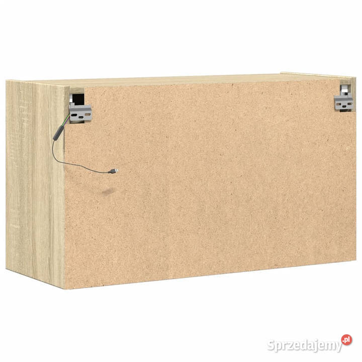 Ścienna szafka TV z LED dąb sonoma 80x31x45