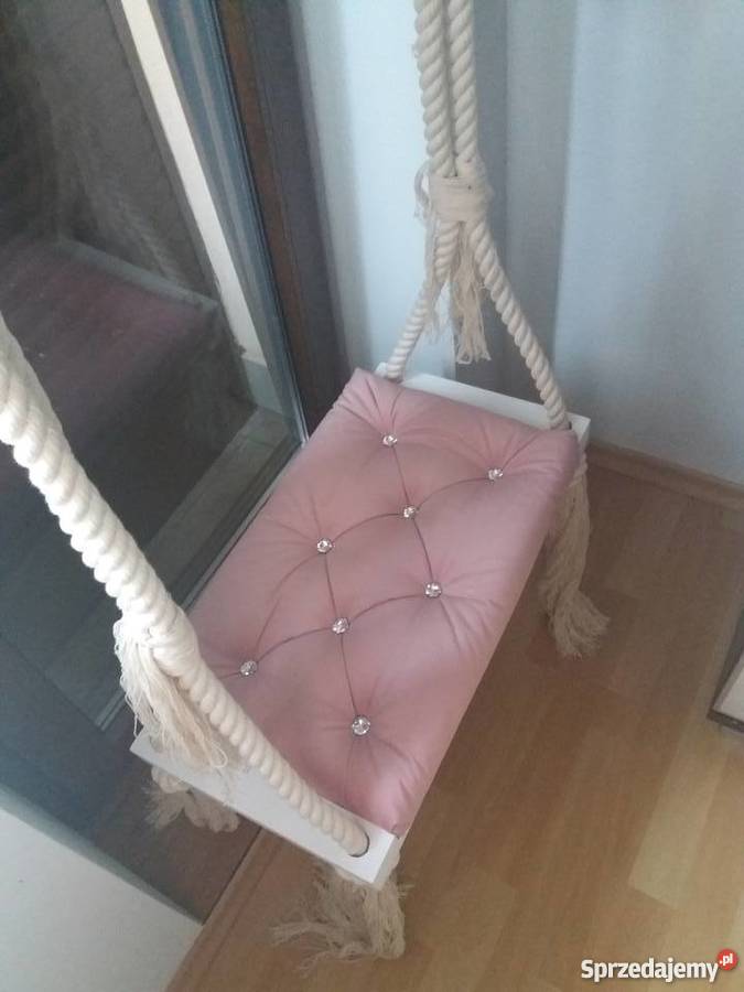 Huśtawka tapicerowana domogród pudrowy róż NOWA wielkopolskie Kalisz