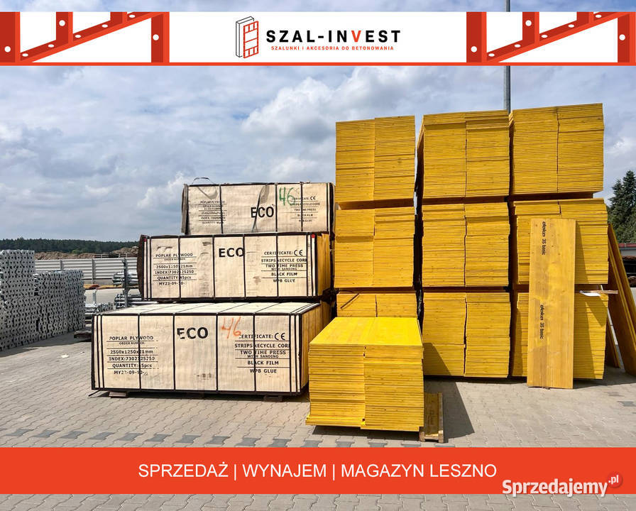 Sklejka szalunkowa Topola Płyty szalunki Podpory Leszno