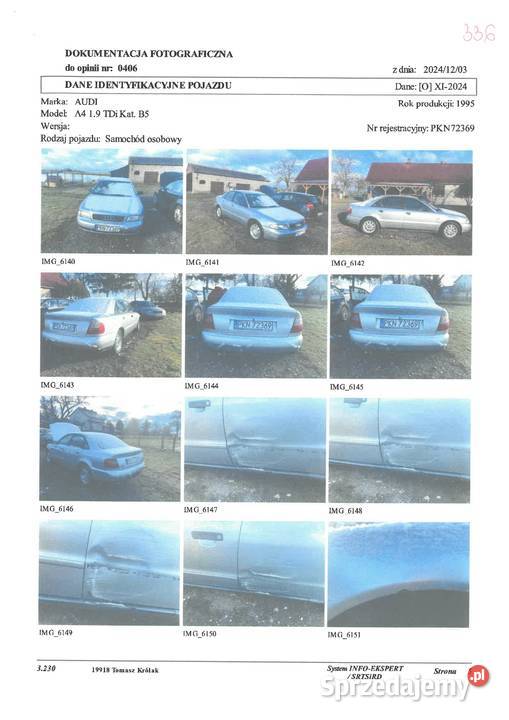 Syndyk sprzeda udział 12 AUDI A4 prod 1995 Konin