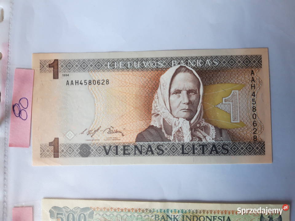 Banknot kolekcjonerski Indonezja Litwa