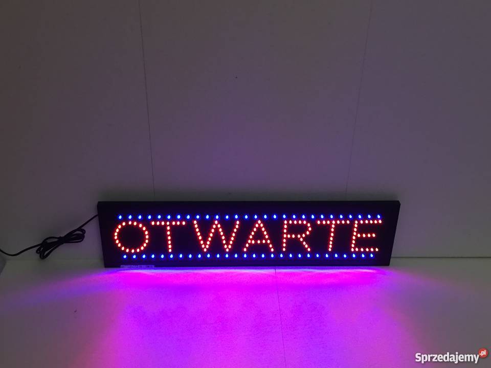 LED szyld reklama OTWARTE 77 NOWA producent Pomiechówek