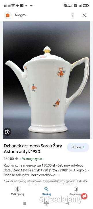 SORAU ASTORIAok 1920 DZBAN ART DECO Pabianice