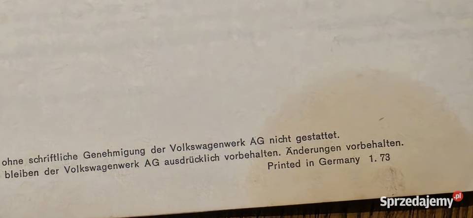 VW GARBUS 1303 instrukcja obsługi 011973 Konstantynów Łódzki