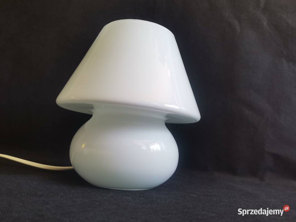 Stara biała szklana lampa lampka Grzybek design Siemianowice Śląskie sprzedam