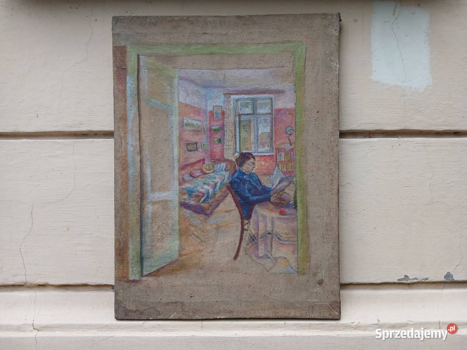 Stary obraz nieukończony bez tytułu kobieta Warszawa sprzedam