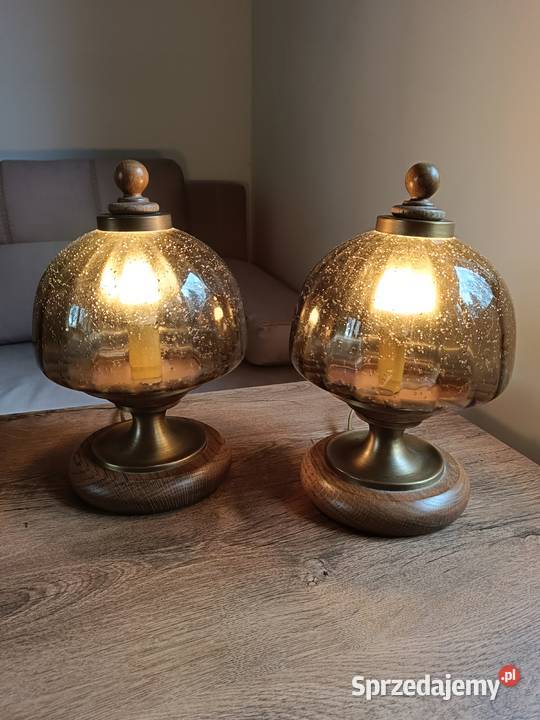 Dwie stare lampki nocne Hillebrand lata 80te Lampy stołowe i nocne kujawsko-pomorskie Lipno