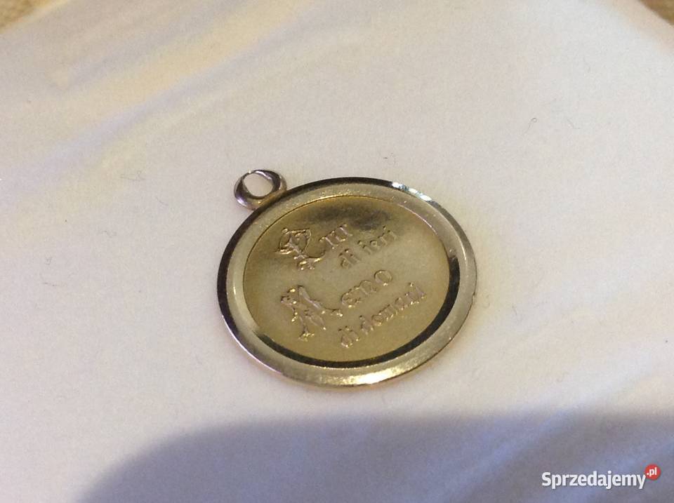 Złota Zawieszka Żeton Miłosny z Napisem Zloto 18 Ozdoby Nowa Sól