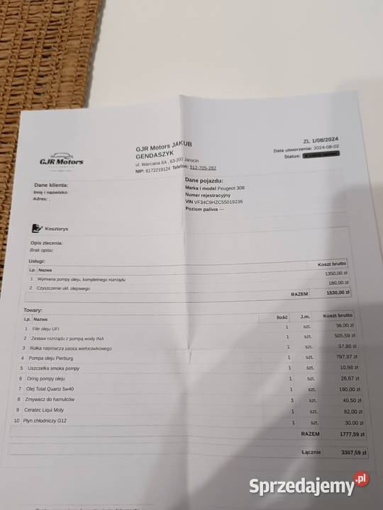 Sprzedam Peugeot 308 Jarocin