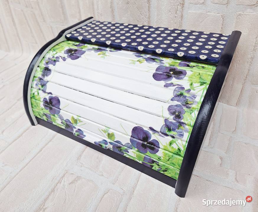 Chlebak z drewna bukowego decoupage Bolesławiec Halinów