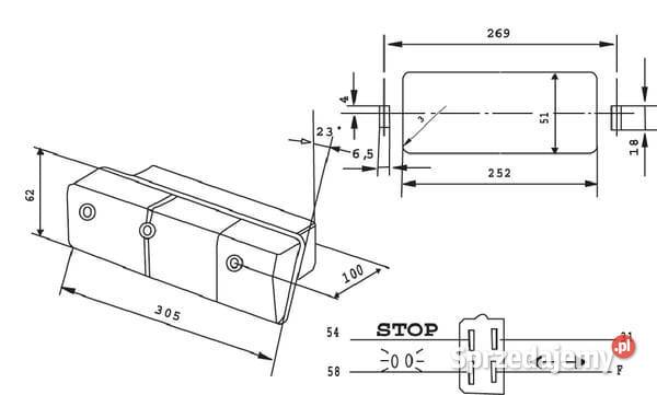 Lampa tylna zespolona 305x62mm prawa Cobo Oświetlenie sprzedam