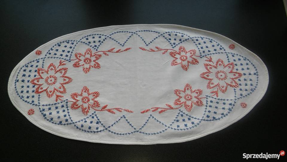 serwetka serweta ręczny haft krzyżykowy na inny kolor Dom i Ogród Gdańsk