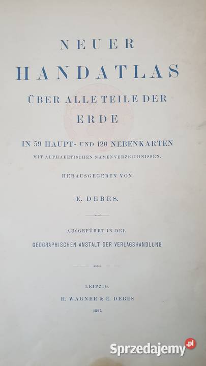 E DEBES NEUER HANDATLAS 1897r sprzedam