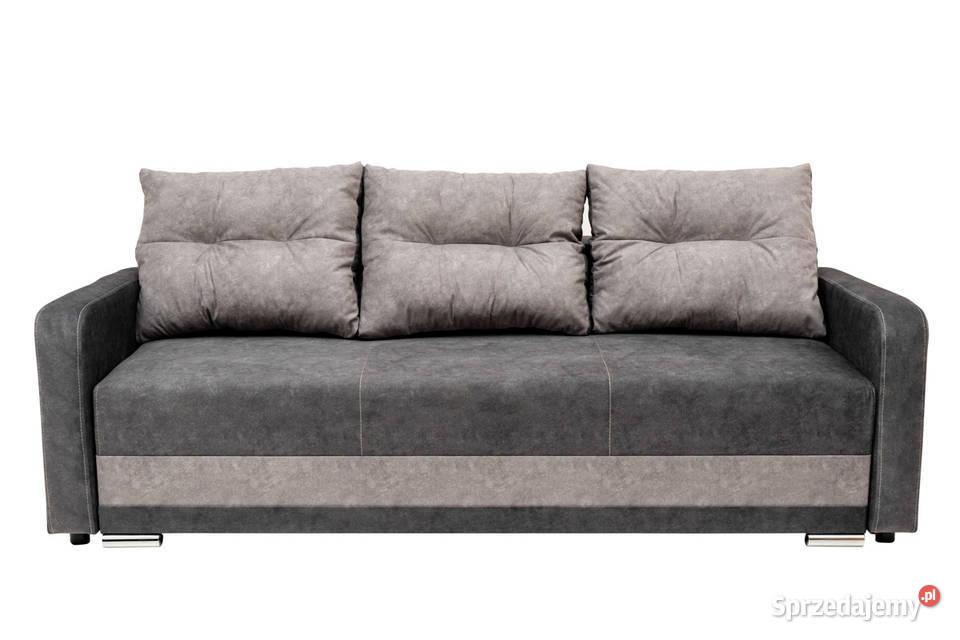 Kanapa Tapicerowana Szara z Poduszkami PIOTREK Dynów