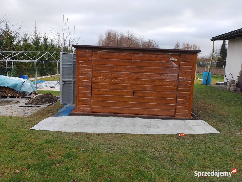 Grafitowy Garaż Blaszany Schowek Ogrodowy Garaże zachodniopomorskie Gryfice