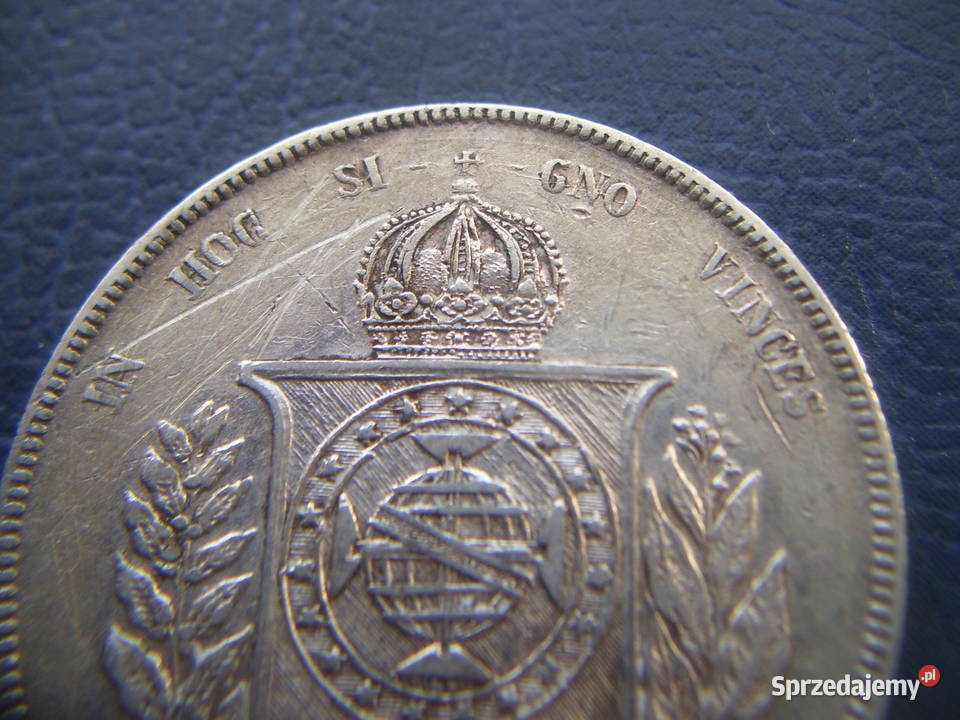 Stare monety 1000 realów 1860 Brazylia srebro Numizmatyka podkarpackie Lesko
