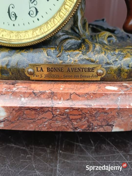 Piękny zegar kominkowy z wazonami Francja XIX Jasło