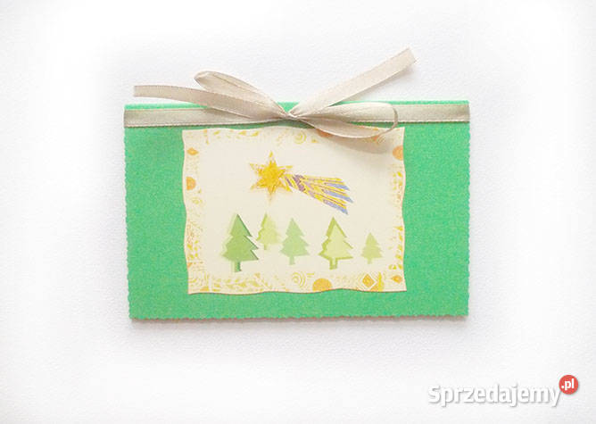 zielona kartka na Boże Narodzenie świąteczna
