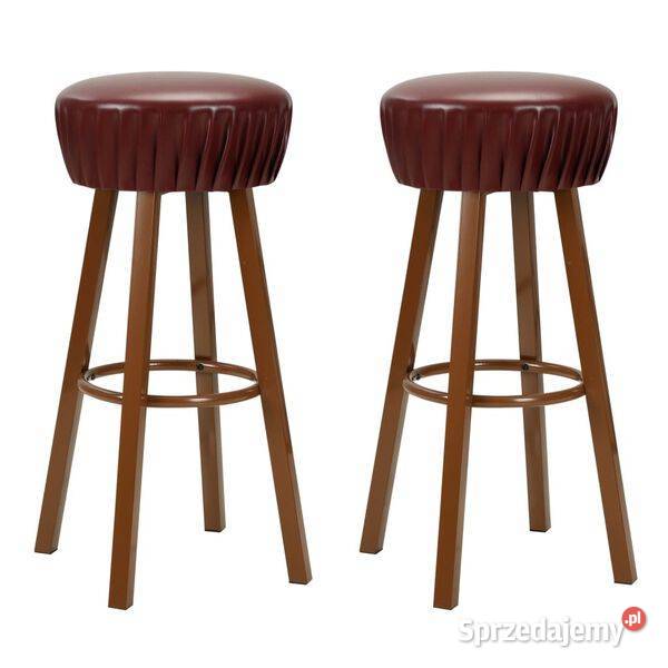 Stołki barowe 2 brązowe sztuczna skóra246731 Warszawa