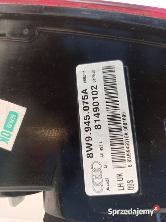 AUDI A4 B9 LAMPA LEWY LEWA TYŁ AVANT 8W9945075A