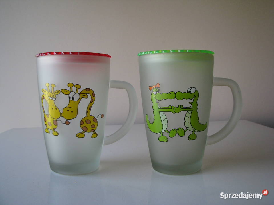 Zakochane szklanki kubki ze szronionego szkła z Wyposażenie wnętrz sprzedam