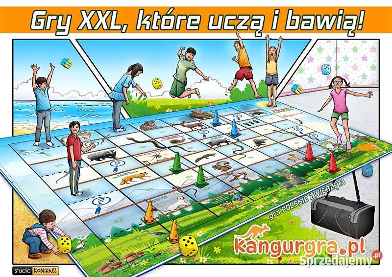 POLSKIE ZWIERZĘTA gra XXL DZIECI do skakania i