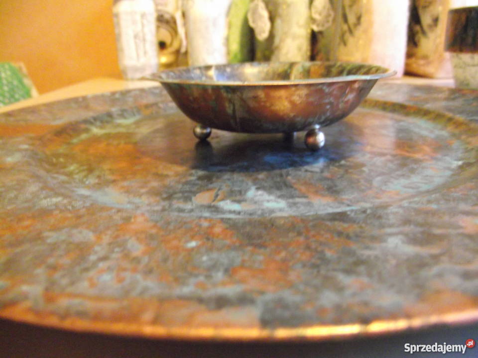 MAŁA PATYNOWANA CZARECZKA Z PLATERU ART DECO wielokolorowy Dekoracje i ozdoby Piła