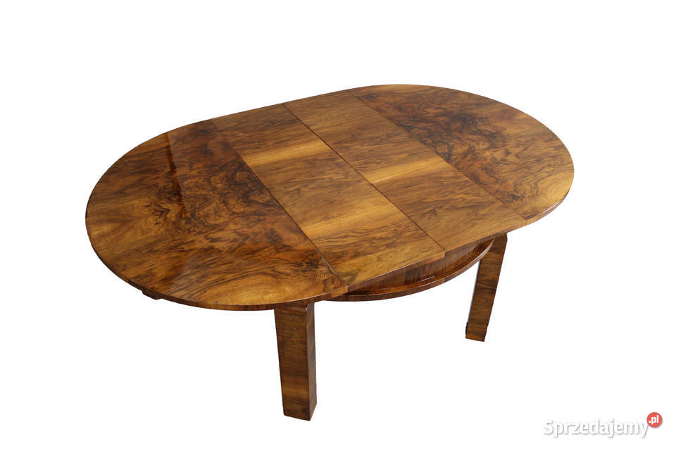 Duży rozkładany stół Art Deco w orzechu