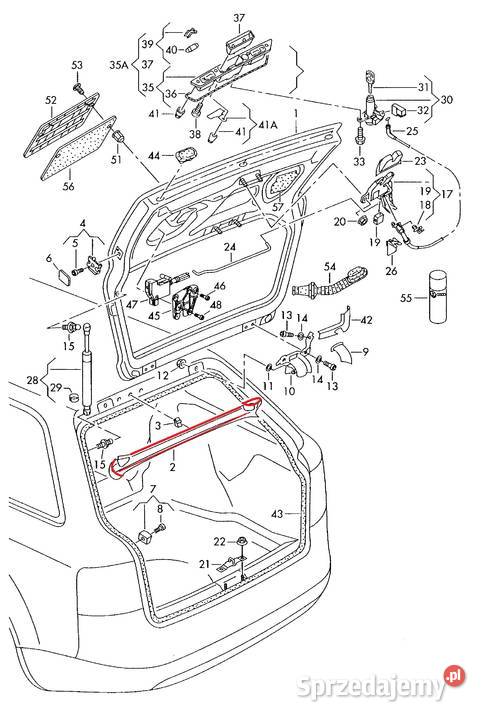 Audi A4 B6 B7 Avant listwa górna bagażnika Szczerbice