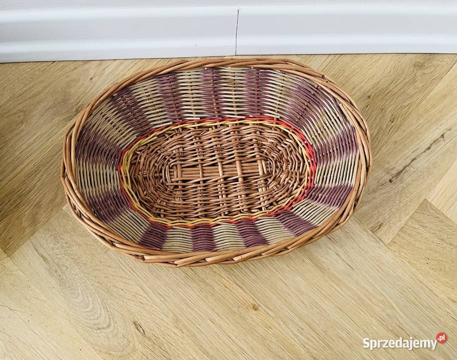 Koszyk wiklinowy Boho w pasy Warszawa sprzedam