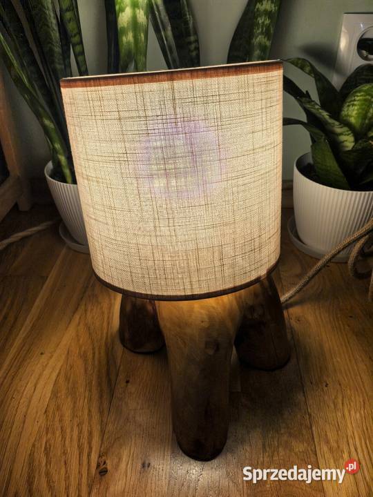 Drewniana lampka handmade w stylu boho Płock sprzedam