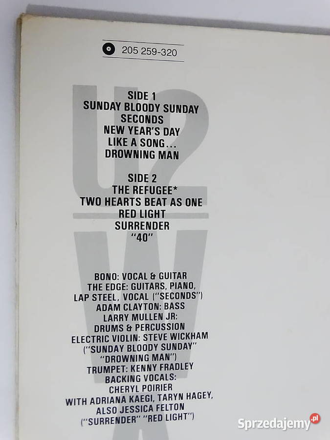 U2 WAR Label Island Records 205 259320 1983 r sprzedam