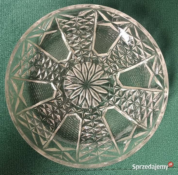 Talerzyk deserowy grawerowany Pienińskie Huty Porcelana i szkło małopolskie Zbylitowska Góra
