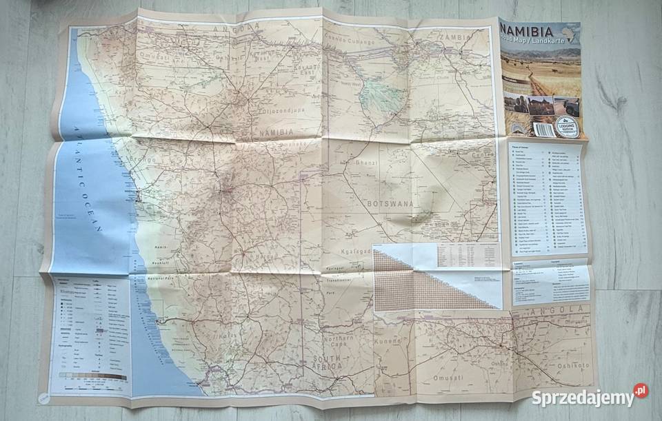 NOWA mapa Namibia Botswana 2025 hotele camps Rok wydania 2025 Łódź