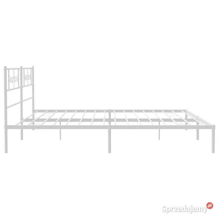 Łóżko Metalowe Białe Rama Łóżka Ze Stelażem