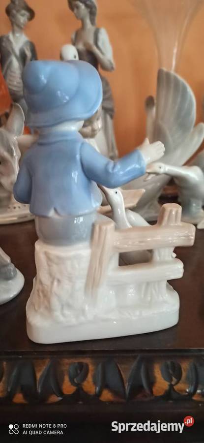 Figurka Chłopczyk na płocie z gąską Gdańsk