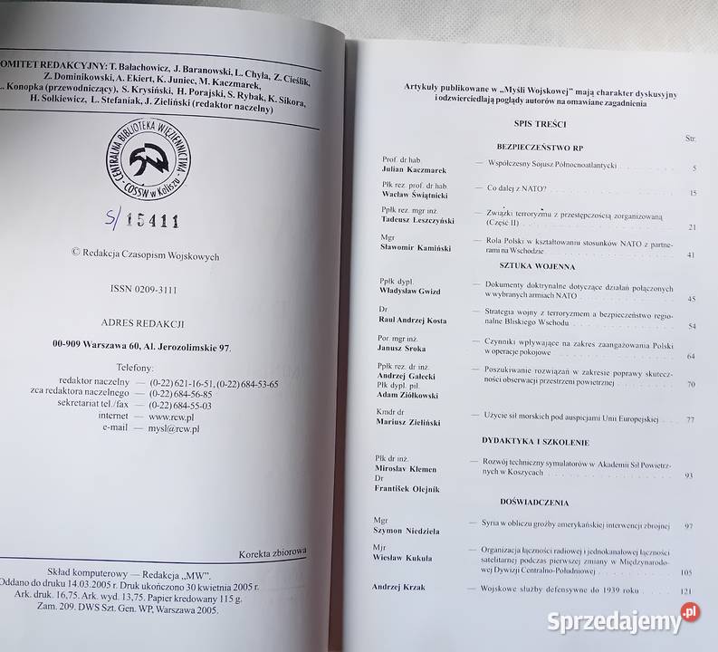 Dwumiesięcznik Myśl wojskowa 3 majczerwiec 2005 Koźminek