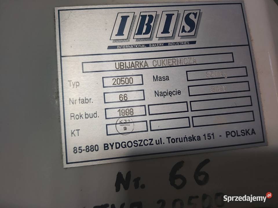 Ubijarka cukiernicza IBIS 60 litrów do Pozostałe kujawsko-pomorskie Bydgoszcz