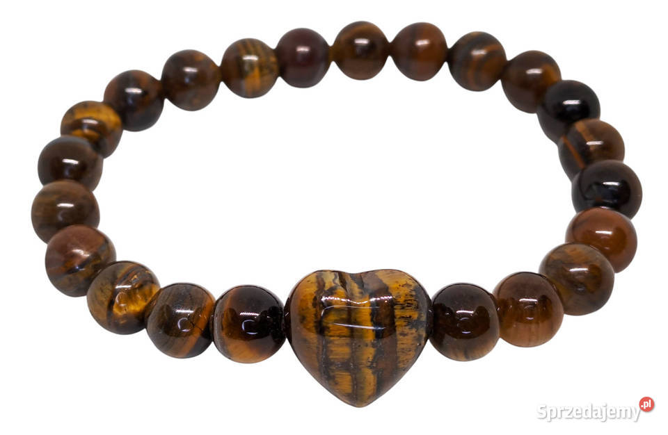 Bransoletka z tygrysiego oka TYGRYSIE OKO serce mazowieckie sprzedam